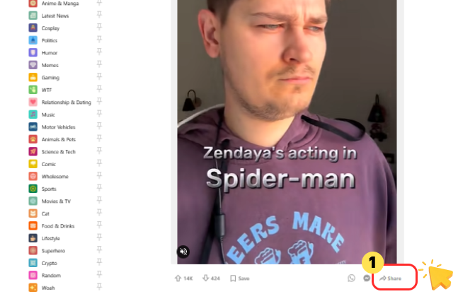 Trova e copia un link 9GAG