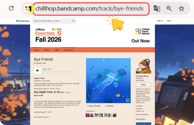 Copy the Bandcamp URL
