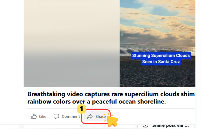 Copiar o link do vídeo do Facebook