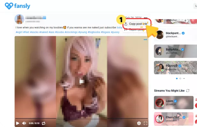 Copy the Fansly Video URL