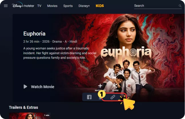 Copy the Hotstar Video URL