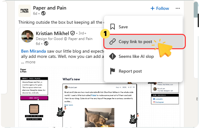 LinkedIn-Video-Link kopieren
