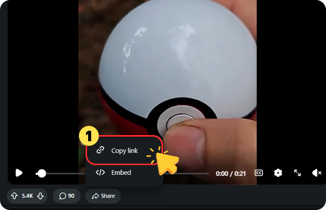 Copiar el enlace de la publicación de Reddit